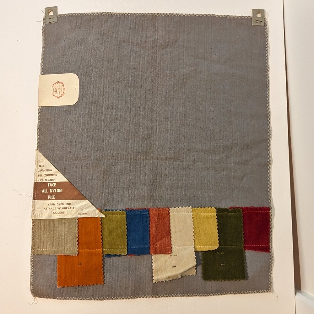 Vintage Thorp Fabrics Nylon Velvet Sample Panel